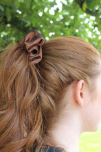 Load image into Gallery viewer, Brown Satin Scrunchie
