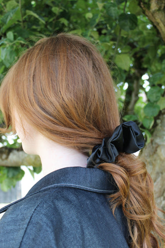 Black satin scrunchie