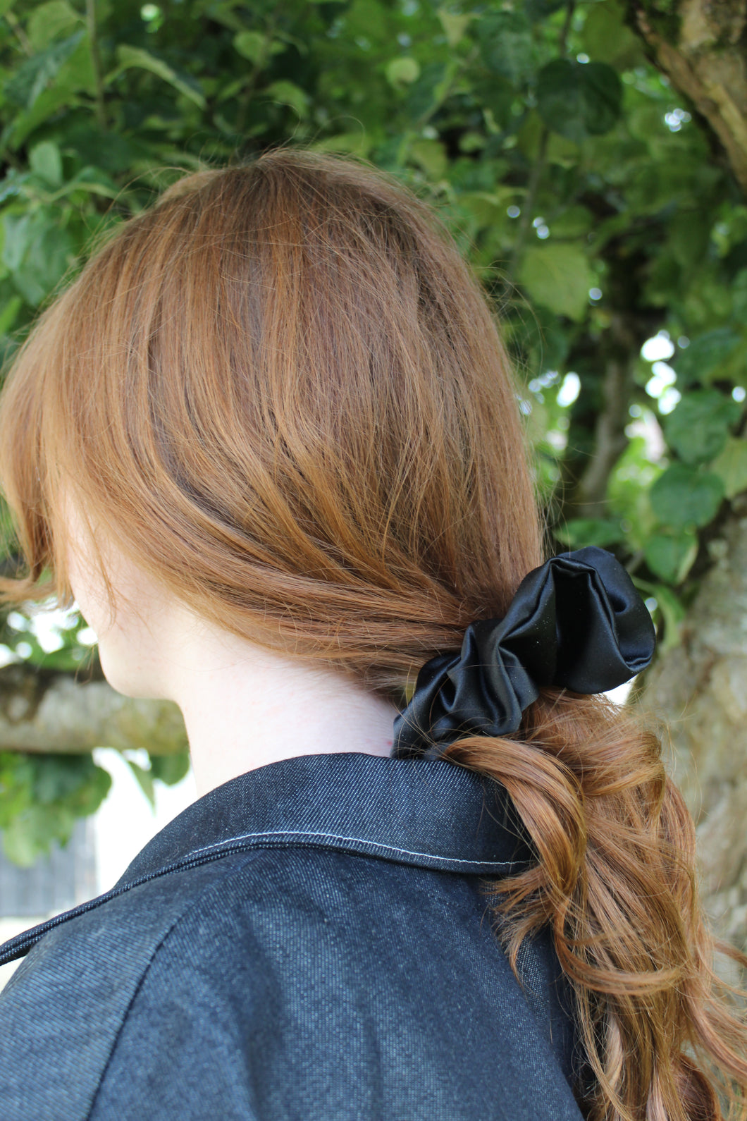 Black satin scrunchie