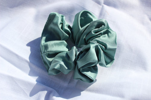 Silk Aqua Scrunchie