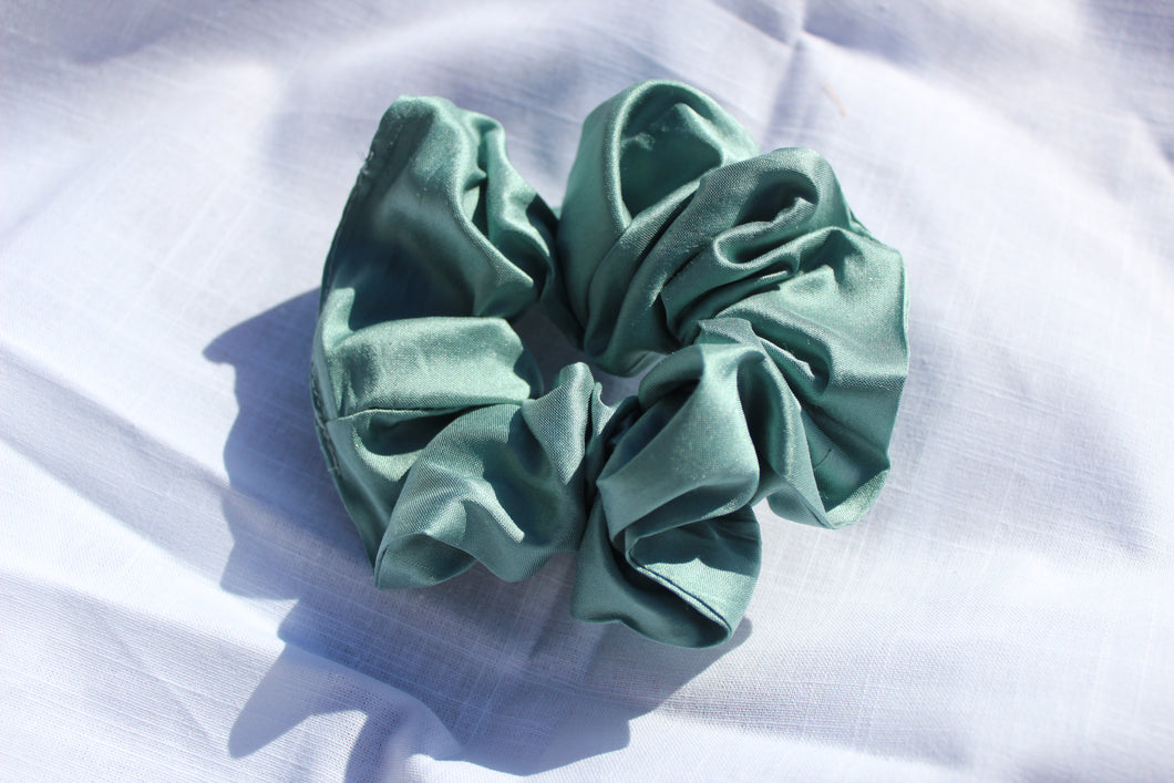 Silk Aqua Scrunchie