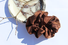 Load image into Gallery viewer, Brown Satin Scrunchie