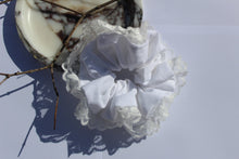 Load image into Gallery viewer, White Lace Trim Scrunchie