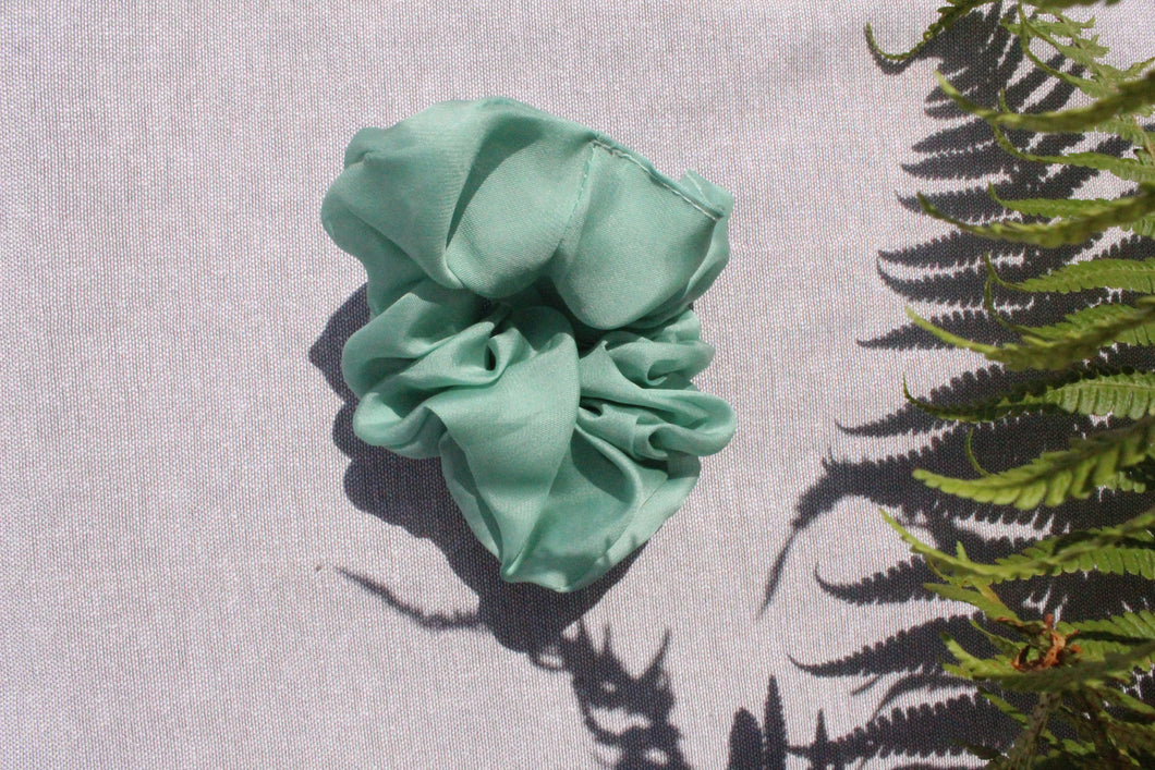 Aqua Organza Scrunchie
