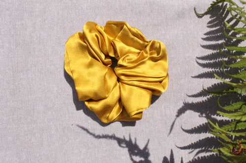 Mustard Silk Scrunchie