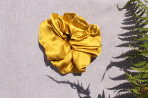 Mustard Silk Scrunchie