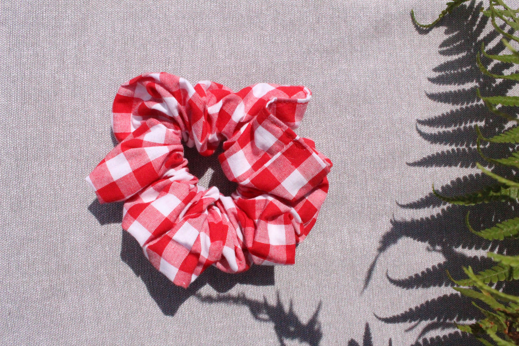 Red Gingham Scrunchie