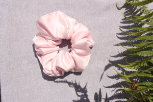 Pink Satin Scrunchie