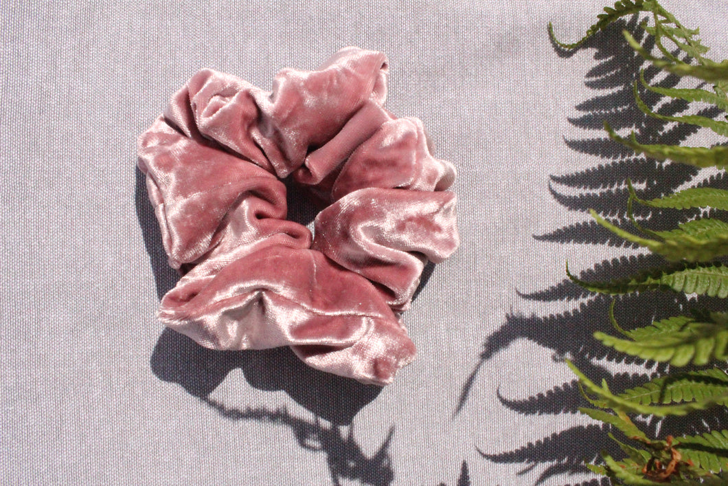 Pink Velvet Scrunchie